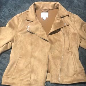 Faux suede old navy tan moto jacket